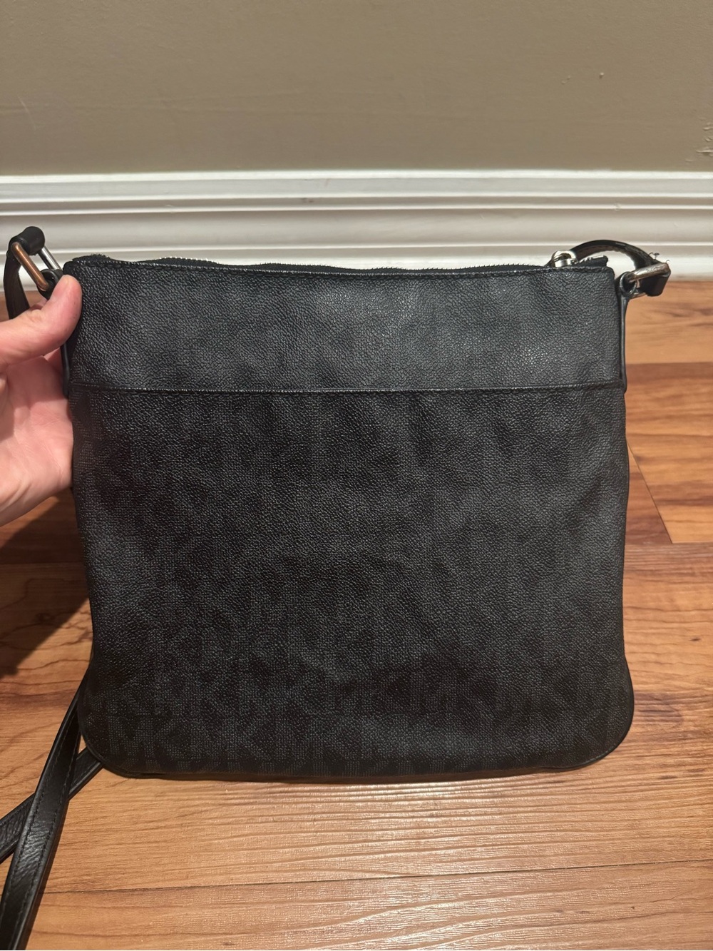 Michael Kors Black Signature Crossbody with Silver Hardware - Picture 3 of 7